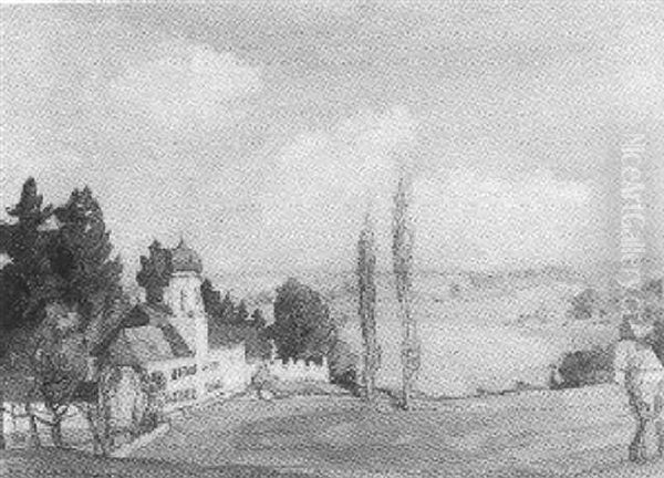 Bayerische Seelandschaft Mit Klosterkirche (ammersee?) Oil Painting by Richard Kaiser