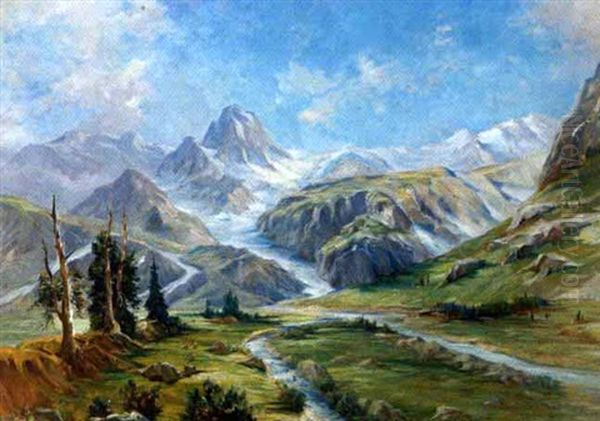 Hohe Tauern (goldberggruppe, Ursprung Der Aache - Nasfeld) Oil Painting by Carl Kaiser-Herbst