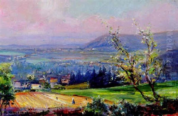 Blick Auf Baden Nach Suden Oil Painting by Carl Kaiser-Herbst