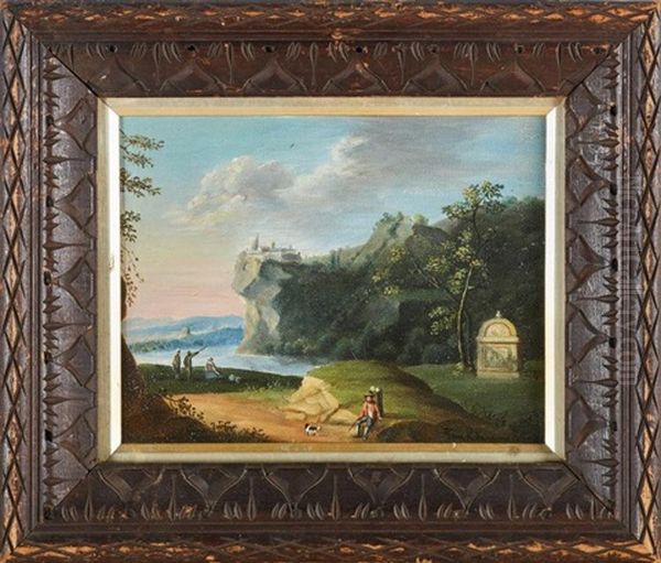 Landscape With Figures Oil Painting by Franz Kaisermann