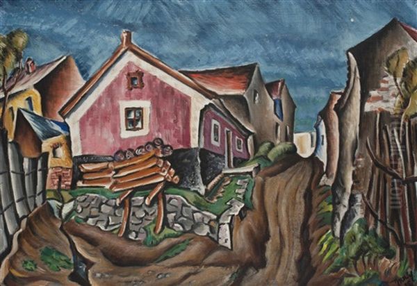 Dorf Oil Painting by Frantisek Kalab