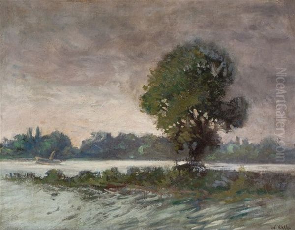 Am Altrhein Oil Painting by Konrad Wilhelm Kalb