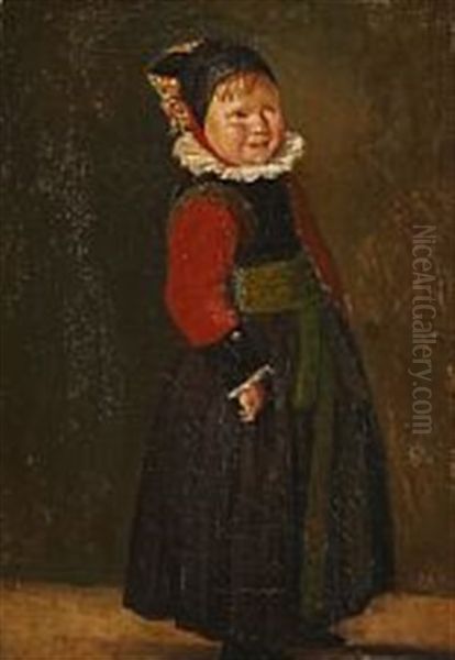 A Little Boy From Amager Oil Painting by Isidor Kalckar