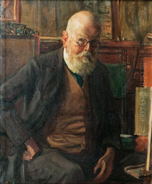 Self Portrait Oil Painting by Karl Walter Leopold von Kalckreuth