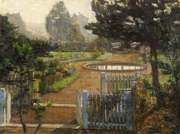 Blick In Den Garten Oil Painting by Karl Walter Leopold von Kalckreuth