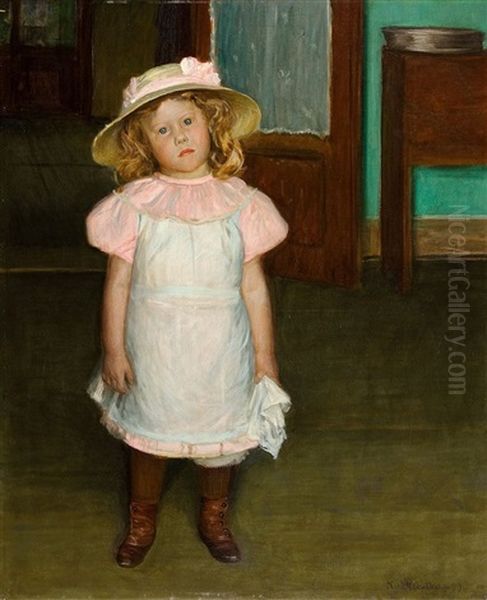 Kinderbildnis Oil Painting by Karl Walter Leopold von Kalckreuth