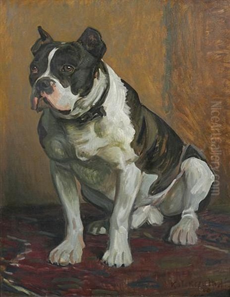 Taps, Die Sitzende Bulldogge Des Kunstlers Oil Painting by Karl Walter Leopold von Kalckreuth