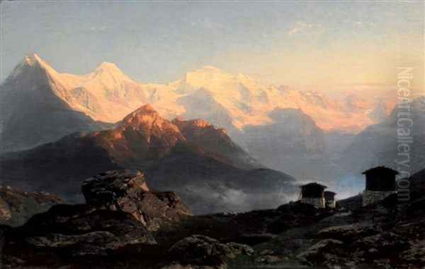 L'eiger, Le Monch Et La Jungfrau Oil Painting by Stanislas Graf Von Kalckreuth