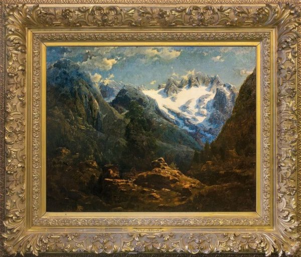 Landscape From Alps Oil Painting by Stanislas Graf Von Kalckreuth