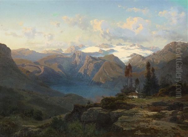 Im Hochgebirge Am Dachstein Oil Painting by Stanislas Graf Von Kalckreuth