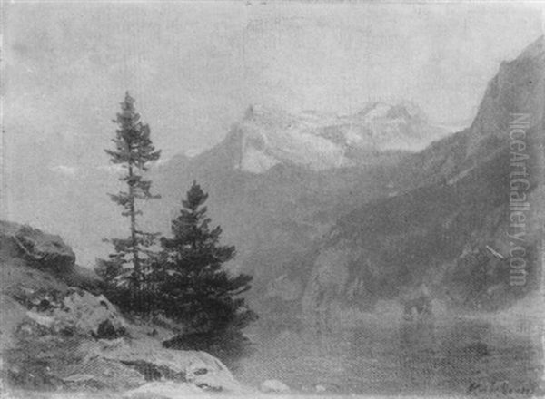 Der Konigsee Mit Dem Watzmann Oil Painting by Stanislas Graf Von Kalckreuth