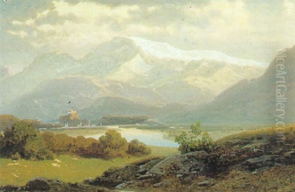 Blick Auf Salzburg Und Den Untersberg Oil Painting by Stanislas Graf Von Kalckreuth