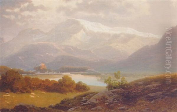 An Extensive Austrian Mountainous Landscape Oil Painting by Stanislas Graf Von Kalckreuth