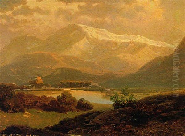 Blick Auf Salzburg Und Den Untersberg Oil Painting by Stanislas Graf Von Kalckreuth