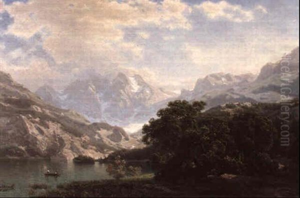 Bergsee Oil Painting by Stanislas Graf Von Kalckreuth