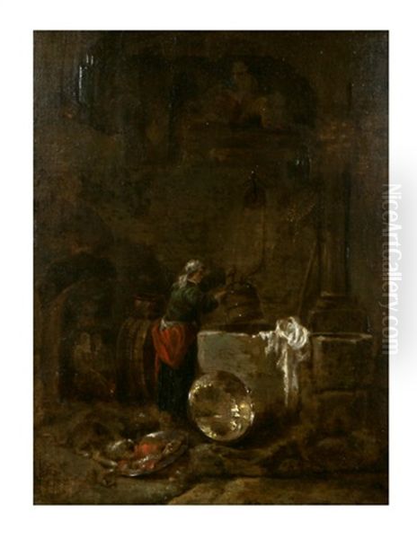 Woman Drawing Water Oil Painting by Willem Kalf