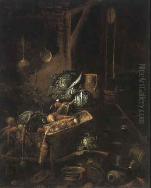 Scheuneninterieur Oil Painting by Willem Kalf