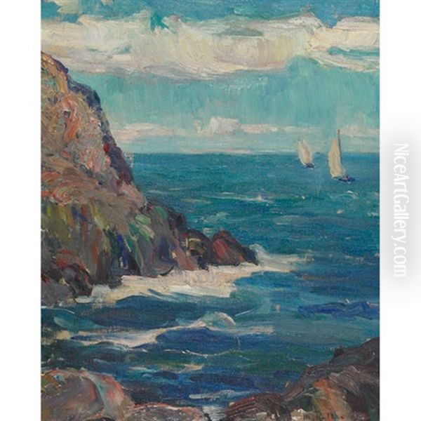 At Monhegan Island Oil Painting by Minnie Kallmeyer