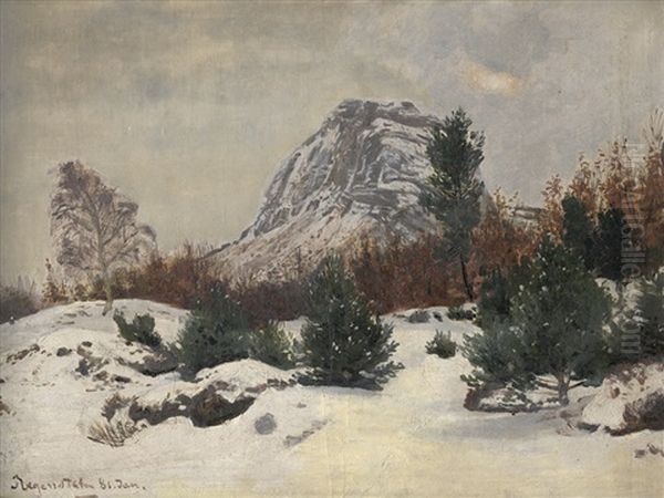 Blick Auf Den Regenstein Bei Blankenburg Im Harz Oil Painting by Friedrich Kallmorgen