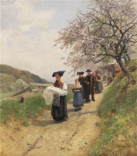 Der Taufgang Oil Painting by Friedrich Kallmorgen