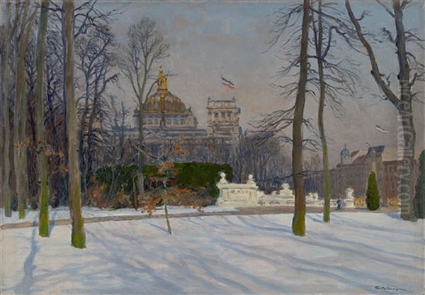 Der Reichstag In Berlin Oil Painting by Friedrich Kallmorgen