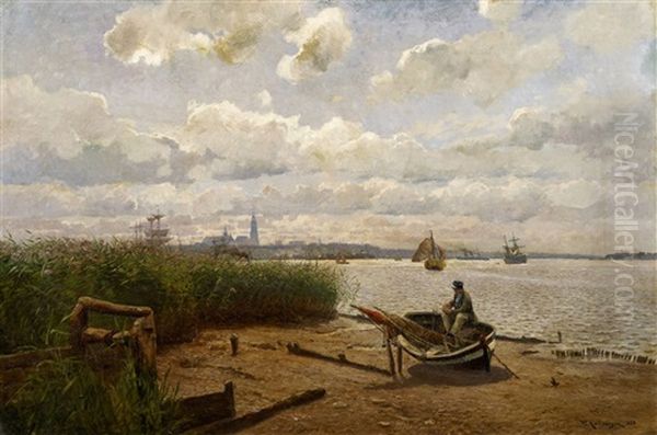 Antwerp Oil Painting by Friedrich Kallmorgen