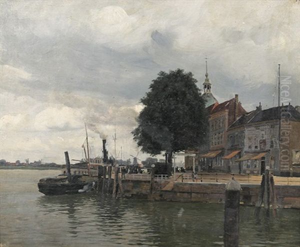 Landungsstelle In Holland Oil Painting by Friedrich Kallmorgen