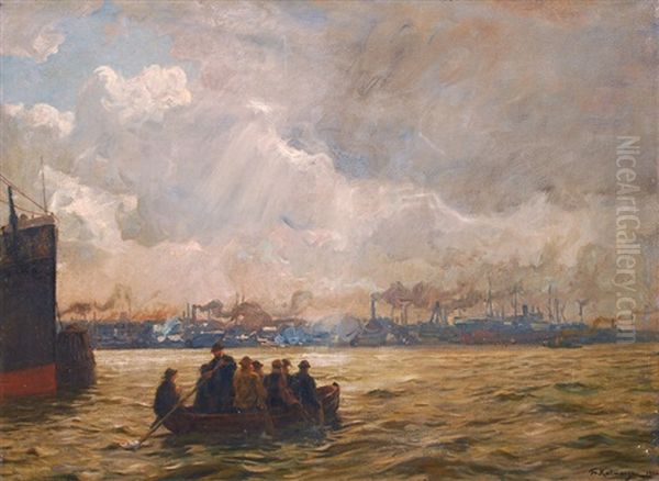 Sonnenglanz - Hamburg Harbour by Friedrich Kallmorgen