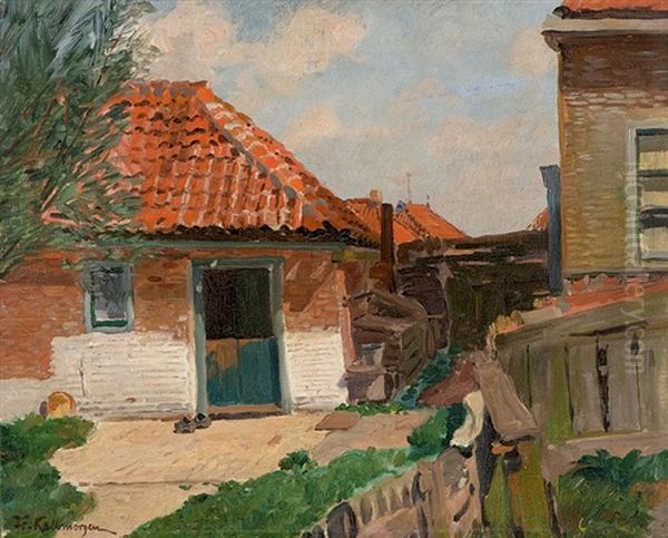 Cottage In Holland Oil Painting by Friedrich Kallmorgen