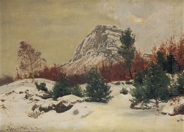 Blick Auf Den Regenstein Bei Blankenburg Im Harz Oil Painting by Friedrich Kallmorgen