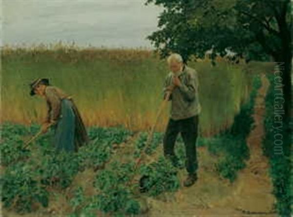 Die Beiden Alten Oil Painting by Friedrich Kallmorgen