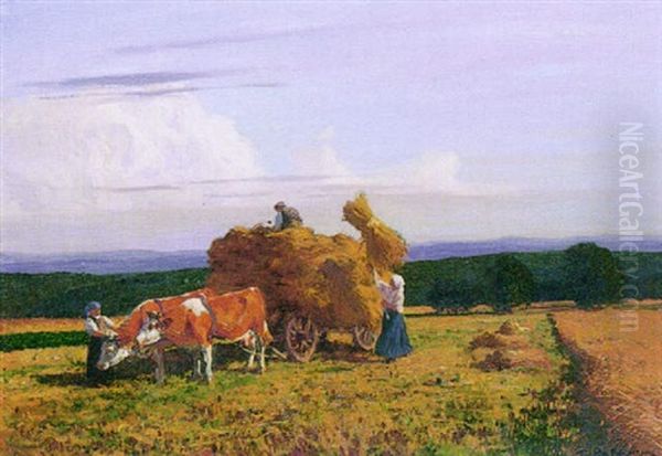 Bei Der Ernte Oil Painting by Friedrich Kallmorgen