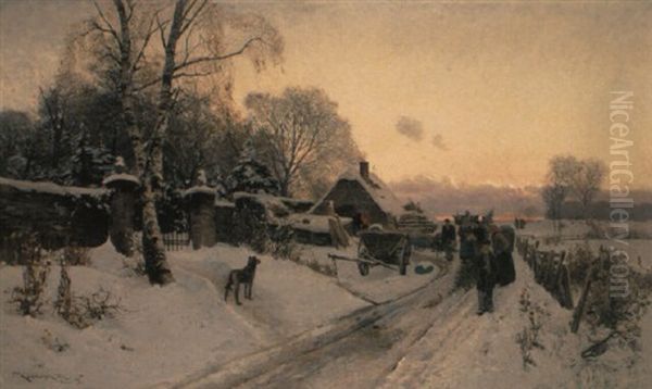 Vor Weihnachten Oil Painting by Friedrich Kallmorgen