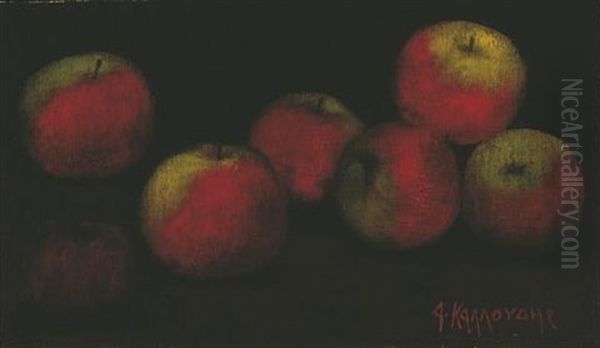 Still Life With Apples Oil Painting by Alexandros Kalloudis