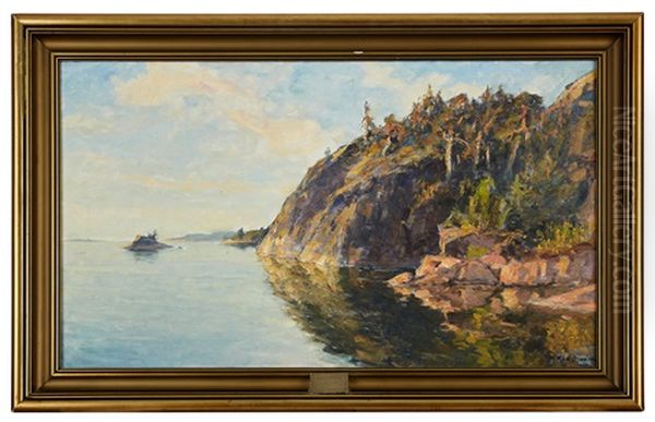 Kustlandskap Oil Painting by Gottfried Kallstenius