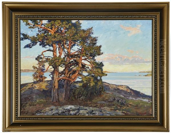 Tallar I Skymning Oil Painting by Gottfried Kallstenius