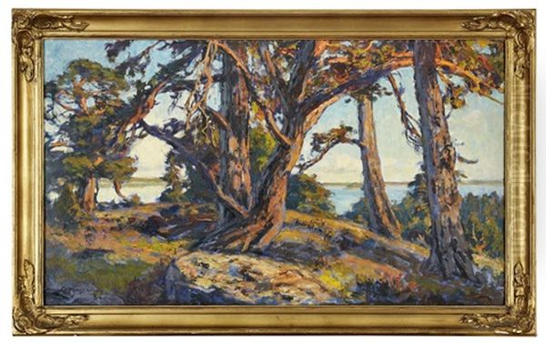 Tallskog I Solljus Oil Painting by Gottfried Kallstenius