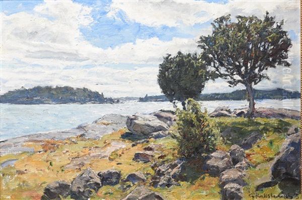 Skargardslandskap Oil Painting by Gottfried Kallstenius