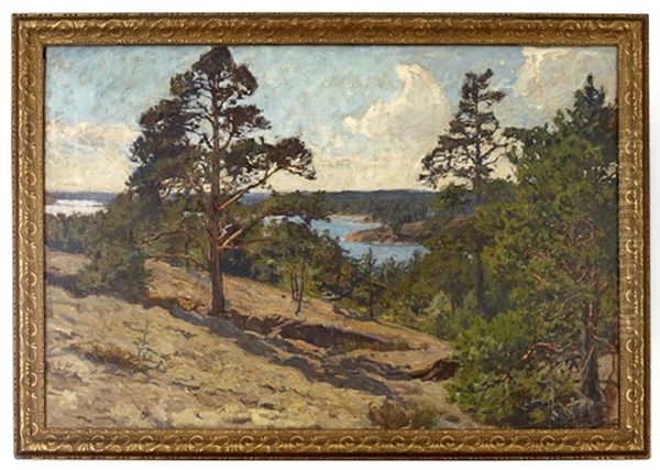 Skargardslandskap Med Tallar Oil Painting by Gottfried Kallstenius