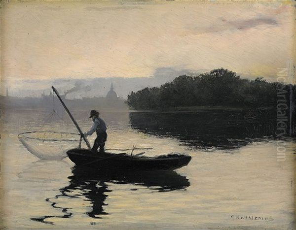 Havfiskare Oil Painting by Gottfried Kallstenius