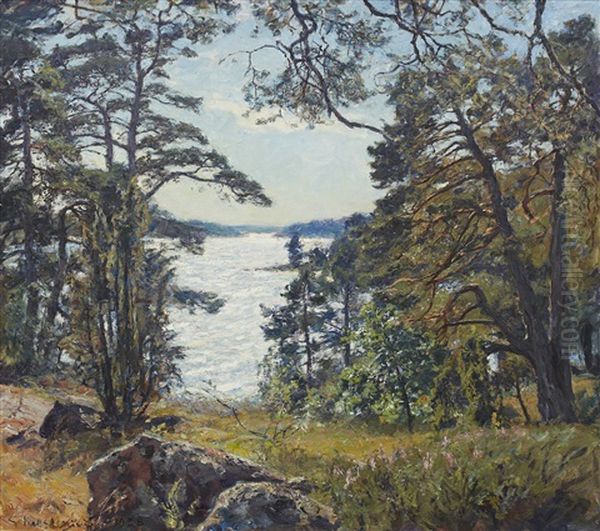 Landskap I Middagsbelysning by Gottfried Kallstenius