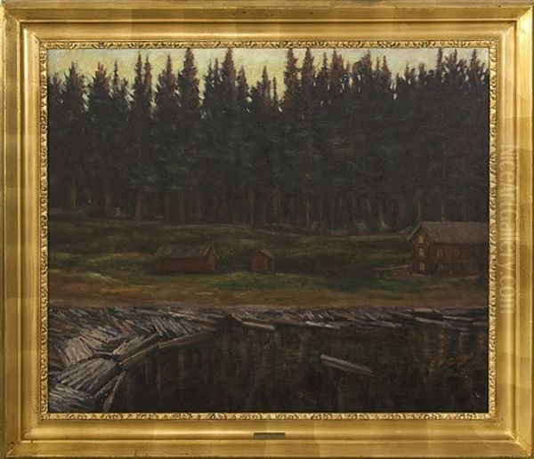 Afton I Bergslagen Oil Painting by Gottfried Kallstenius