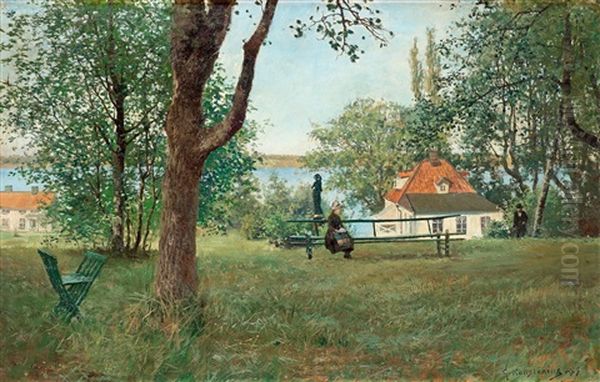 Moteplatsen Oil Painting by Gottfried Kallstenius