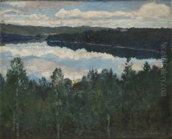 Kustlandskap Oil Painting by Gottfried Kallstenius