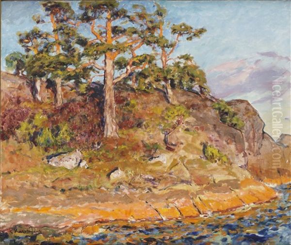 Skargardsklippa Oil Painting by Gottfried Kallstenius