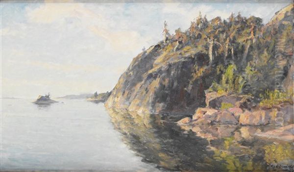 Kustlandskap Oil Painting by Gottfried Kallstenius