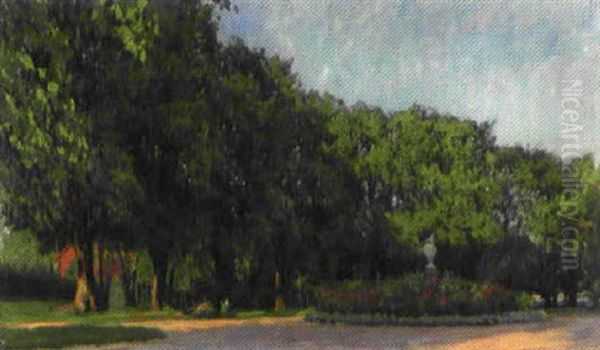 Herrgardspark I Sommargronska Oil Painting by Gottfried Kallstenius