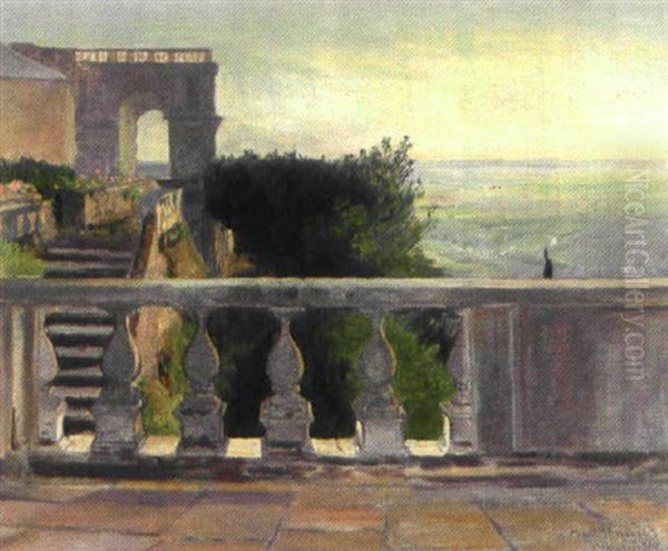 Utsikt Fran Villa D'este Oil Painting by Gottfried Kallstenius