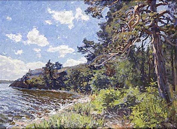 Sommarlandskap Oil Painting by Gottfried Kallstenius