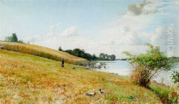 Sommarlandskap, Breviksudden Oil Painting by Gottfried Kallstenius